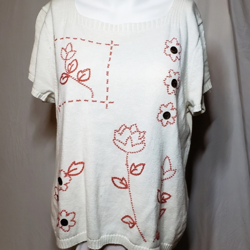 Christopher & Banks Vintage Hand Embroidered Sweater